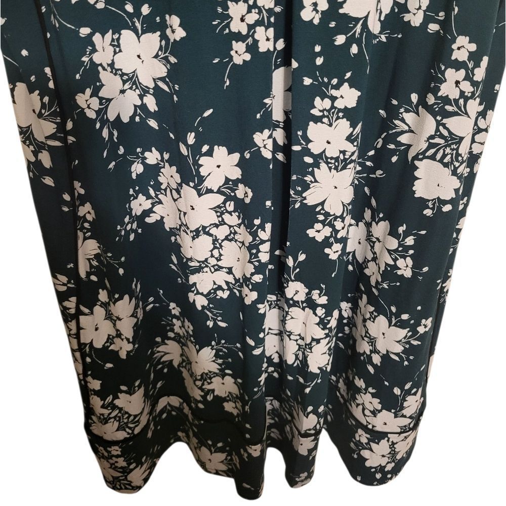 J. Jill Wearever Collection Emerald Green White Floral Midi Dress, Size XLT NEW - Picture 3 of 9